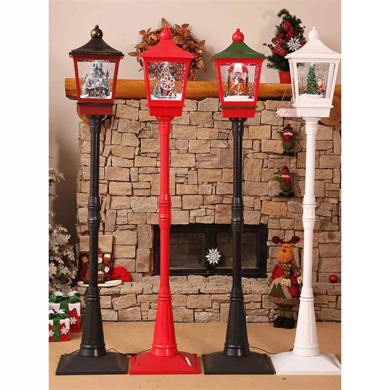 Farol Navideño Eléctrico con Música y Nieve - Decoración para Ambientes Navideños