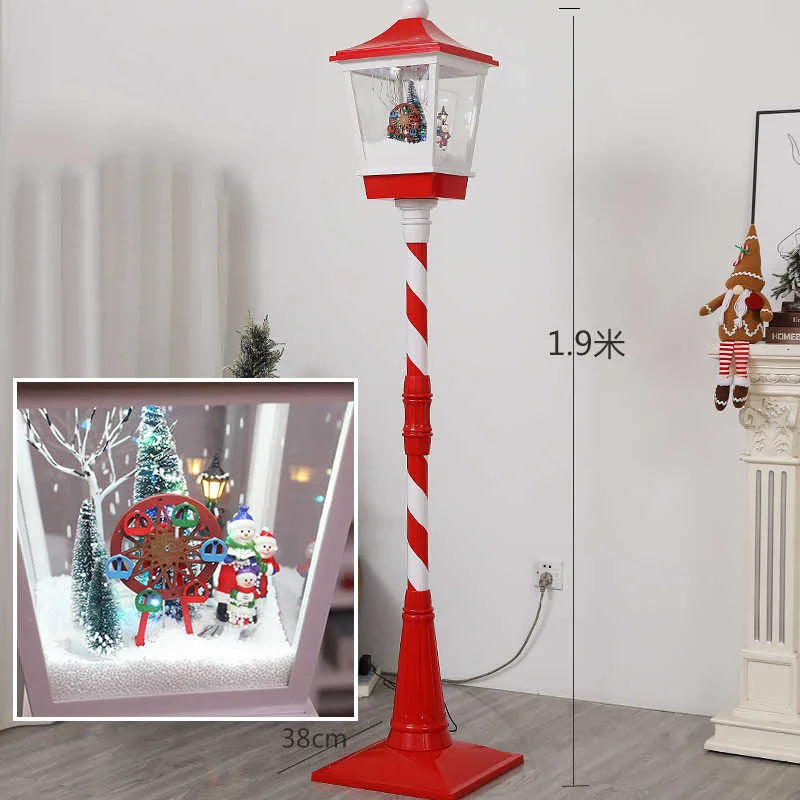 Farol Navideño Eléctrico con Música y Nieve - Decoración para Ambientes Navideños