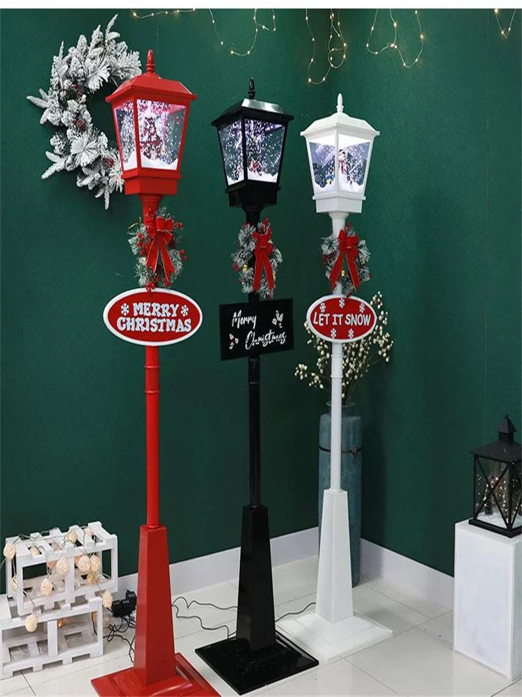 Farol Navideño Eléctrico con Música y Nieve - Decoración para Ambientes Navideños