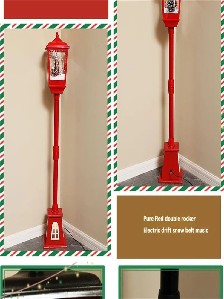 Farol Navideño Eléctrico con Música y Nieve - Decoración para Ambientes Navideños